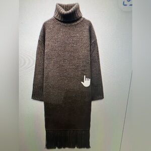 Kids Zara knit fringe sweater dress